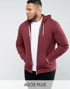 Худи красного цвета на молнии ASOS PLUS - Красный
