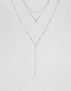 Тонкое ожерелье в несколько рядов с длинной подвеской ALDO - Золотой
