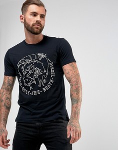 Футболка с вышивкой Diesel T-Edward - Черный