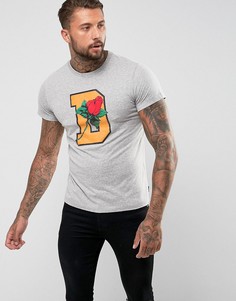 Футболка с буквой D и розой Diesel T-Diego-QQ - Серый