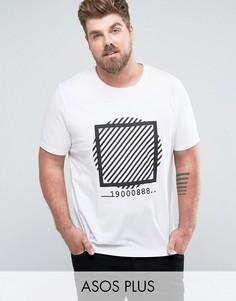 Футболка с принтом ASOS PLUS - Белый