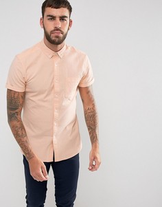 Оранжевая узкая эластичная оксфордская рубашка в стиле casual от ASOS - Оранжевый