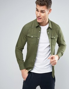 Узкая зеленая рубашка в стиле милитари Tommy Hilfiger Denim - Зеленый