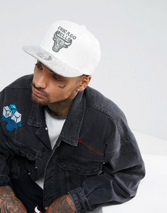 Бейсболка с отделкой из меланжевого трикотажа Mitchell &amp; Ness - Кремовый