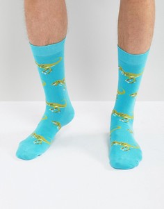 Синие носки с принтом динозавров Urban Eccentric - Синий