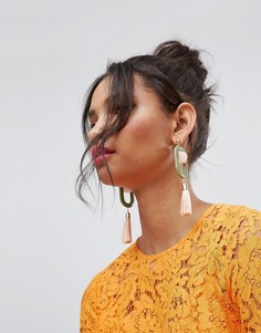 Каучуковые серьги-подвески пастельной расцветки с кисточками ASOS - Золотой