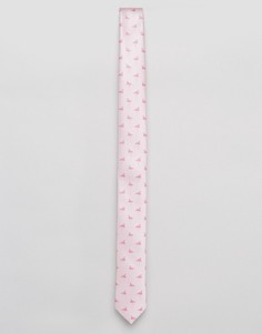Узкий галстук с принтом ASOS - Розовый