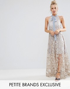 Платье-халтер макси с цветами из пайеток True Decadence Petite - Мульти