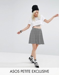Короткая расклешенная юбка в клетку ASOS PETITE - Мульти