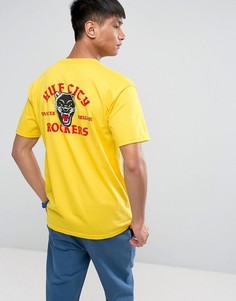 Футболка с принтом на спине HUF Rockers - Желтый
