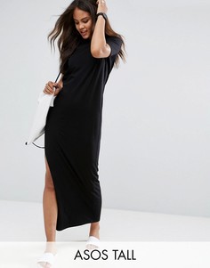 Базовое платье-футболка макси ASOS TALL - Черный