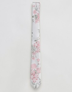 Мятно-зеленый галстук с цветочным принтом ASOS - Зеленый