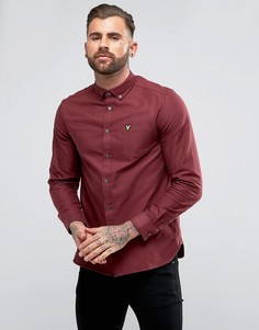 Бордовая оксфордская рубашка с длинными рукавами Lyle &amp; Scott - Красный