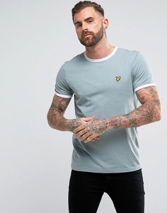 Голубая футболка с логотипом Lyle &amp; Scott - Темно-синий