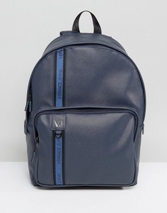 Темно-синий рюкзак с лентой с логотипом Versace Jeans - Темно-синий