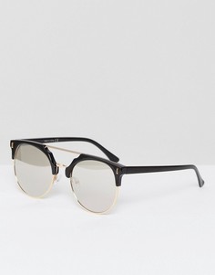 Солнцезащитные очки с металлической планкой Missguided - Серебряный