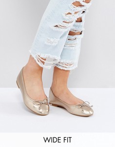 Балетки для широкой стопы ASOS LIBRA - Золотой