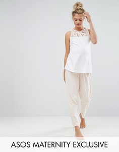 Пижама с кружевной отделкой ASOS Maternity - Розовый