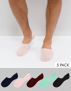 Набор из 5 пар незаметных носков ASOS - Мульти