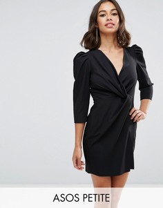 Платье мини с запахом ASOS PETITE - Черный