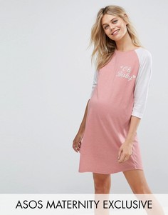 Футболка с рукавами реглан ASOS Maternity - Розовый