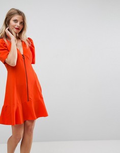 Чайное платье на молнии ASOS - Красный