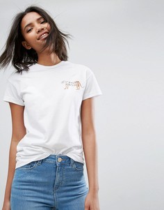 Футболка с леопардовым принтом ASOS Made In Kenya - Белый