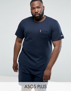 Футболка с вафельной текстурой Lambretta PLUS - Темно-синий