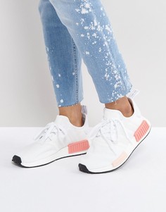 Бело-розовые кроссовки adidas Nmd R1 - Белый