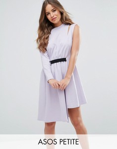 Платье на одно плечо с D-образной пряжкой ASOS PETITE - Фиолетовый