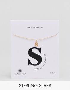 Позолоченный браслет с буквой S Dogeared Love Letter - Золотой