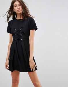 Платье мини с люверсами ASOS - Черный