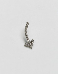 Серьга-кафф в виде стрелы с камнями ASOS - Серебряный