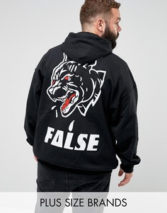 Худи с надписью False на спине HNR LDN PLUS - Черный Honour