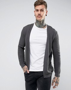 Темно-серый легкий фактурный кардиган ASOS - Серый