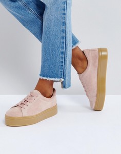 Замшевые кроссовки на шнуровке ASOS DAY LIGHT - Розовый