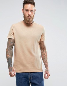 Бежевая фактурная футболка ASOS - Бежевый