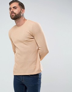 Бежевый трикотажный лонгслив ASOS - Бежевый