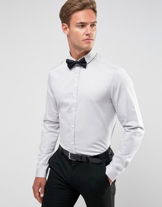 Серая зауженная рубашка из сатина ASOS Wedding - Серый