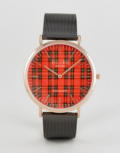 Часы с сетчатым ремешком Reclaimed Vintage Inspired - Черный