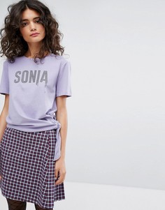 Футболка с логотипом и завязкой Sonia By Sonia Rykiel - Фиолетовый