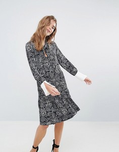 Платье с принтом и оборкой на подоле Closet - Мульти