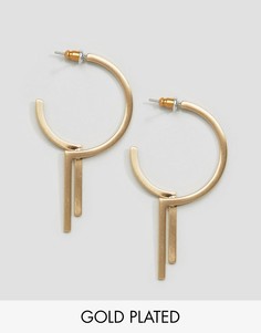 Позолоченные серьги-кольца Pilgrim - Золотой
