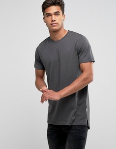 Длинная однотонная футболка Jack &amp; Jones - Серый