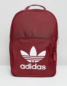Классический бордовый рюкзак с логотипом-трилистником adidas Originals - Красный