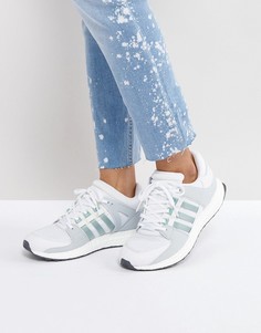 Бело-зеленые кроссовки adidas Originals EQT - Белый