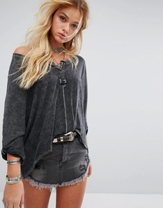 Футболка хенли Free People First Base - Черный