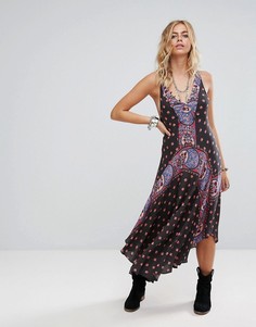 Платье макси с принтом Free People Faithfully Yours - Черный