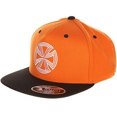 Бейсболка с прямым козырьком Independent One Ten Snapback Orange/Black