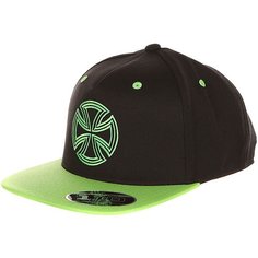 Бейсболка с прямым козырьком Independent One Ten Snapback Black/Green